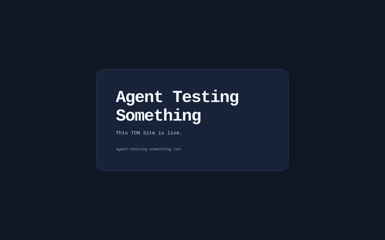 Screenshot of agent-testing-something.ton