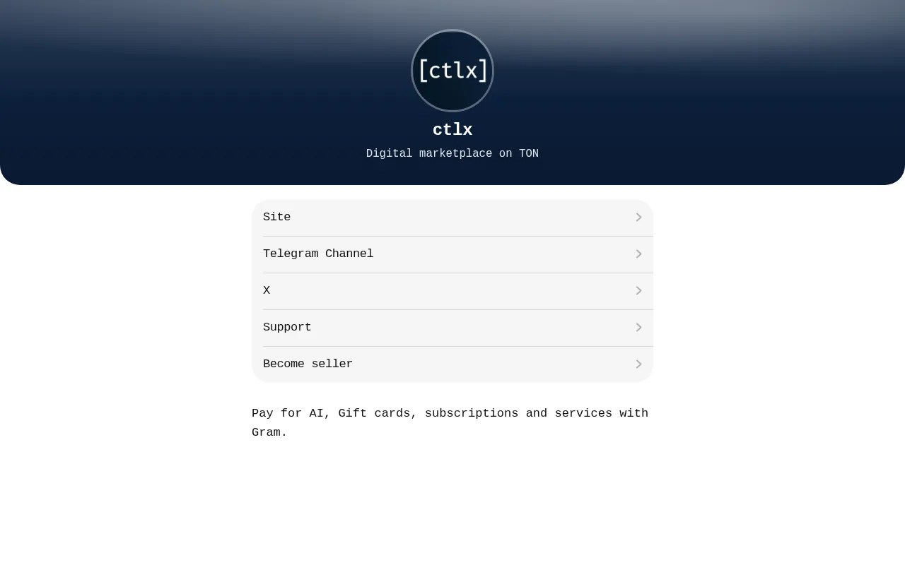Screenshot of catallaxy.ton