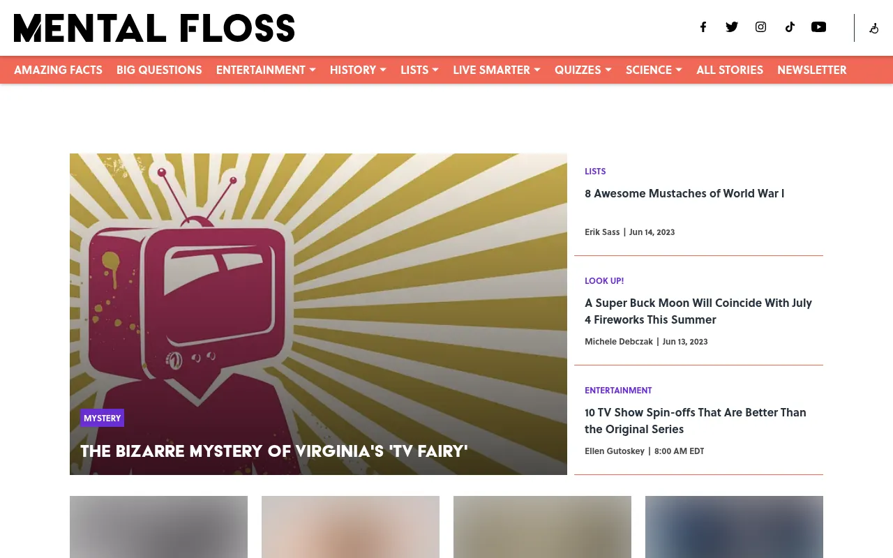 Screenshot of mentalfloss.ton