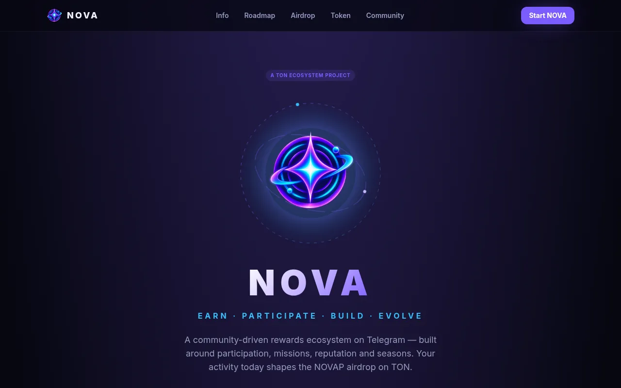 Screenshot of novapoints.ton