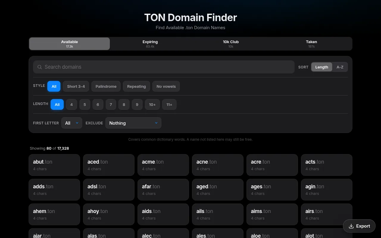 Screenshot of rarity-checker.ton