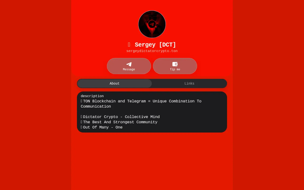 Screenshot of sergeydictatorcrypto.ton