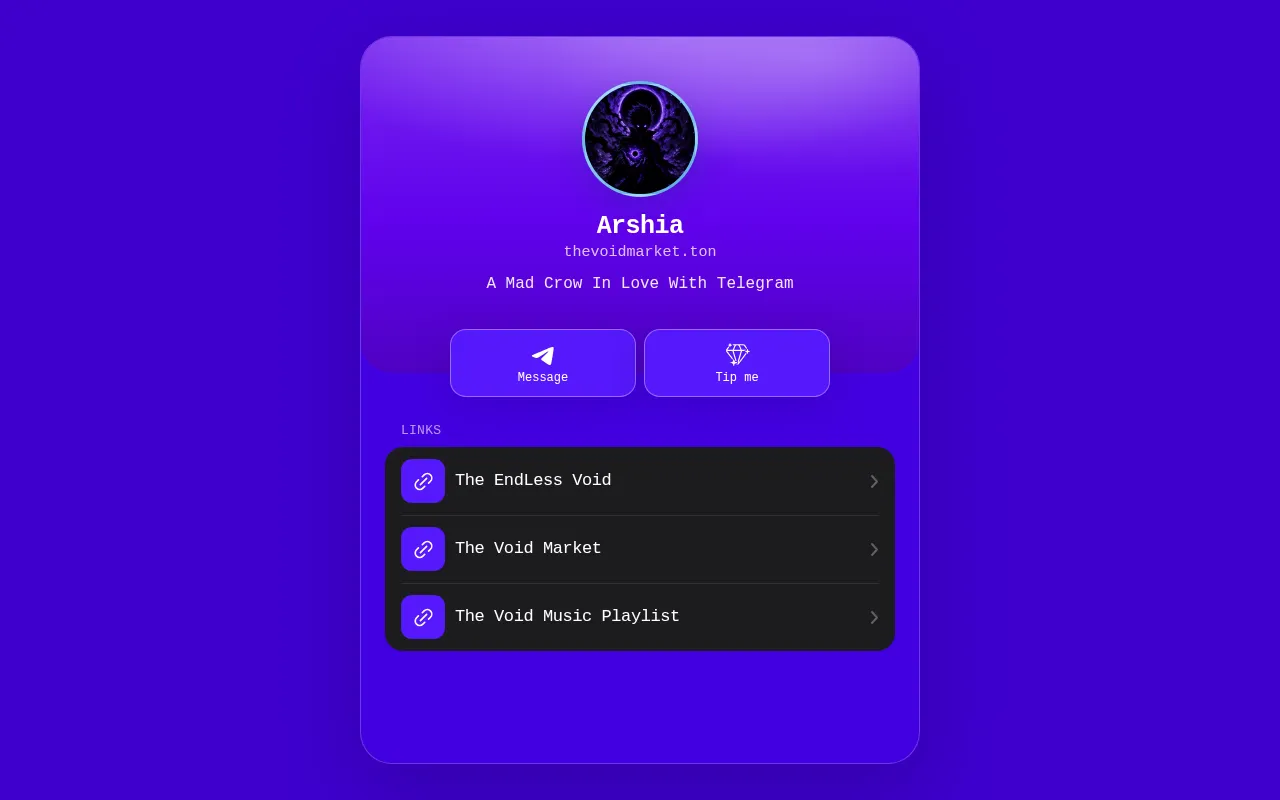 Screenshot of thevoidmarket.ton